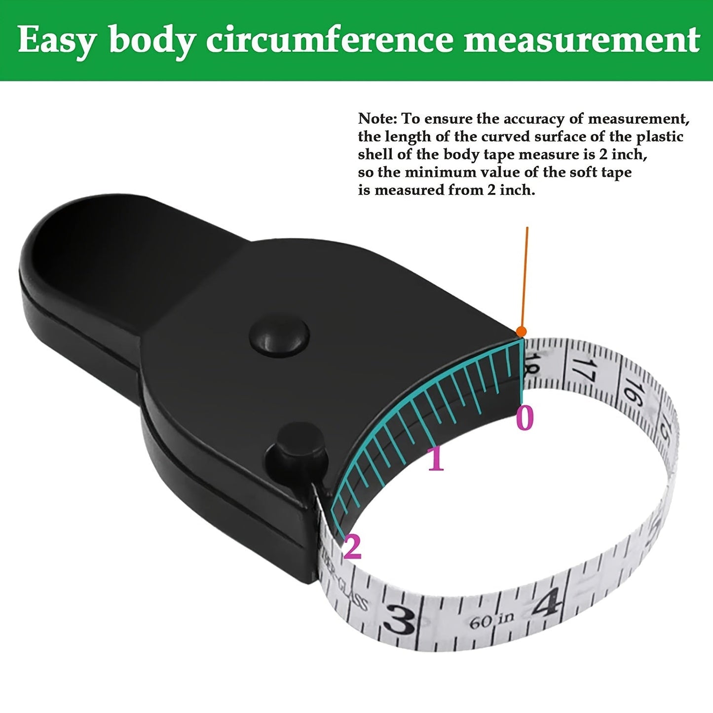 Auto Retractable Body Measuring Tape 60in for Weight Loss Fitness Tailoring