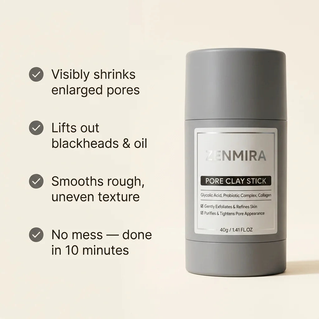 Zenmira Volcanic Pore Clay Stick — benefits card