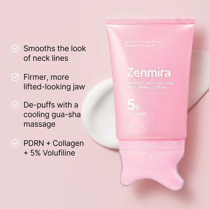 Zenmira PDRN Collagen Gua Sha Neck Wrinkle Cream — benefits card