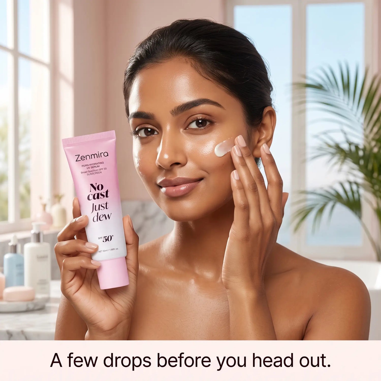 Zenmira No Cast Just Dew PDRN Hydrating UV Sun Serum — how to